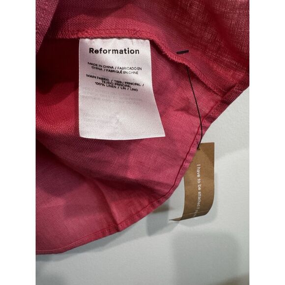 Reformation | Ryland linen mini dress | in snap dragon pink | Size 0 - Picture 10 of 12